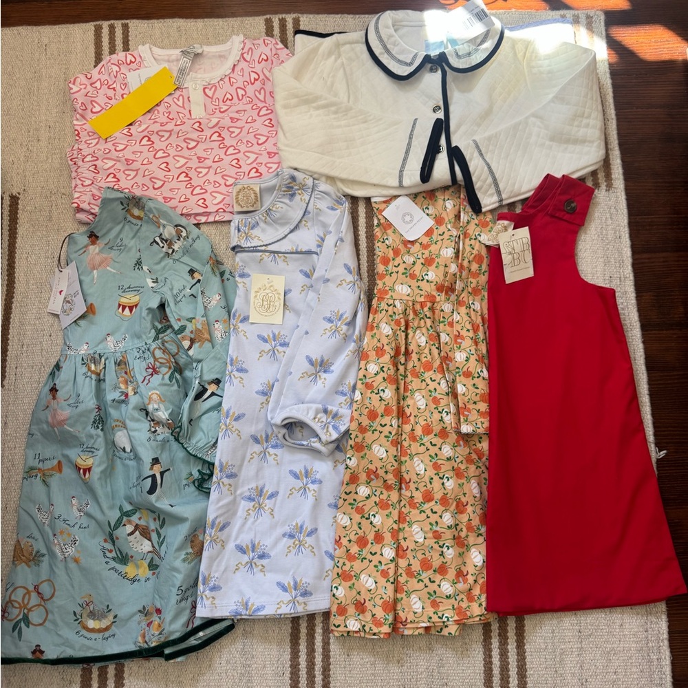Girls Size 8 The Proper Peony Beaufort Bonnet Company lot dresses pajamas jacket
